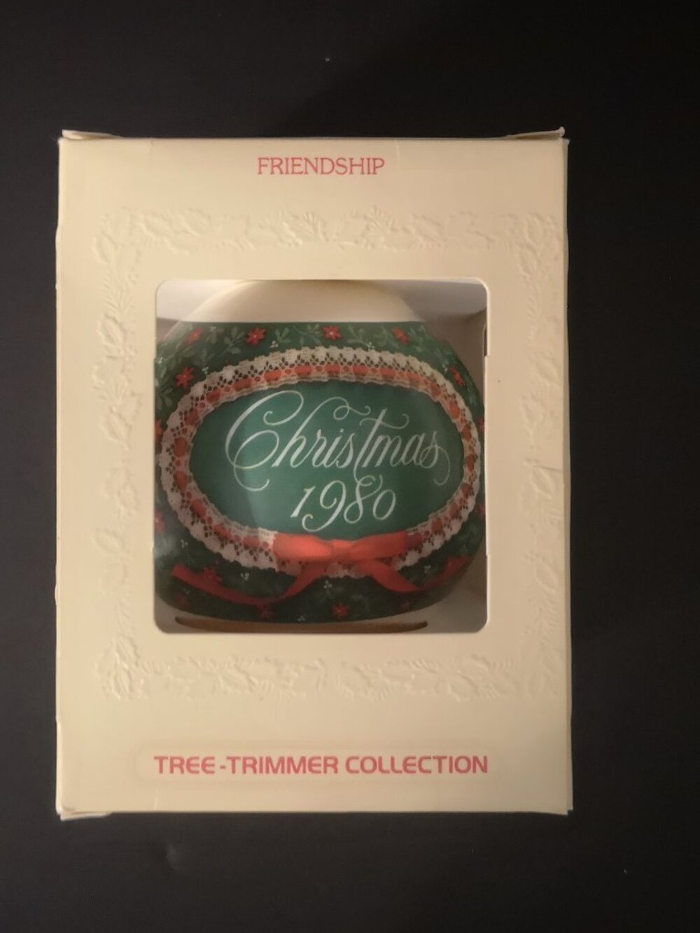 Hallmark Unbreakable Satin Christmas Tree Ornament Friendship 1980 In Box